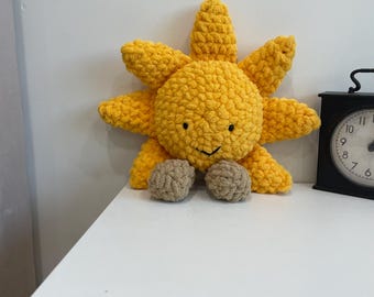 Crochet Jellycat Plushie Toy – Handmade Jellycat Plush – Cute Sun Plush Amigurumi – Kawaii Stuffed Animal – Summer Decor- jellycat!!!!!