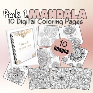 Mandala Coloring Pages for Relaxation – 10-Page Digital Download | Printable Mindfulness Art for All Ages | PDF + PNG Included