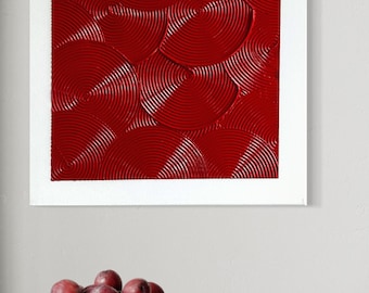 Red Radiance: Textured Acrylic Painting on Canvas - 20x20