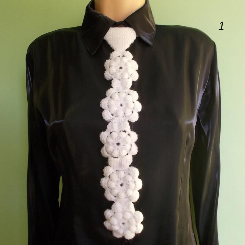 The Crochet Tie Knit-White main image 1