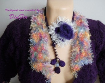 Women Shrug Bolero Ready To Ship Wedding Accessories Jacket Cardigan Hand Knitted Romantic Purple Elegant Crochet Capelet Vest Cape Gift