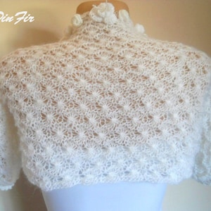 Women Shrug Bolero Ready To Ship Summer Wedding Bridal Bridesmaid Accessories Hand Knitted Jacket Crocheted Easy Romantic Gift Capelet White image 1