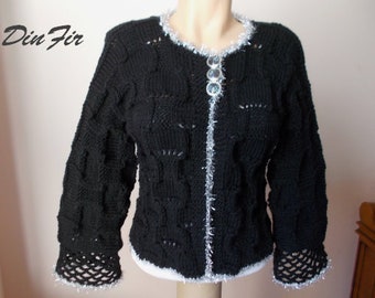 Women Bolero Shrug Wedding Bridal Accessories Cape Hand Knitted Ready To Ship Crochet Elegant Capelet Cardigan Bridesmaid Black Long Sleeves