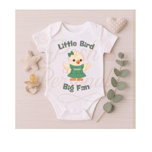 Little Bird Big Fan - Eagles Baby Girl Onesie | Game Day Baby Bodysuit |Philadelphia Baby Football Outfit | Baby Shower Gift for Eagles Fans