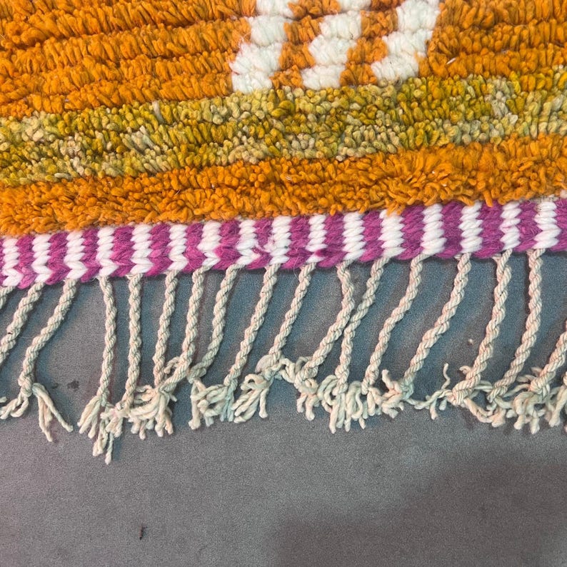 Colorful Moroccan Berber rug – Handmade Wool Area boho – Boho Abstract carpet – Custom Size image 7
