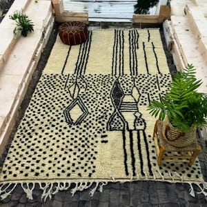 Azilal Area Rug Teppich - Moroccan Wool Carpet Handmade Colorful Geometric Design Custom Size Home Decor