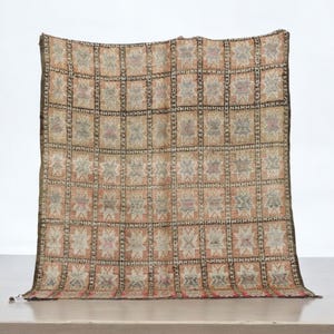 Vintage Moroccan Rug Old Beni Mguild Rug – Handmade Berber Rug & moroccan Beni Mguild Rug , 70.1 x 81.9 Authentic Moroccan Wool Carpet