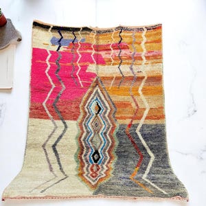 Handmade Moroccan Berber Wool Rug: Colorful Boho Decor