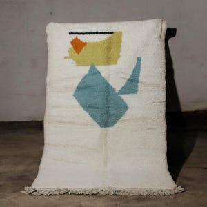 Handmade Boujaad Berber Rug: Colorful Boho Wool Carpet