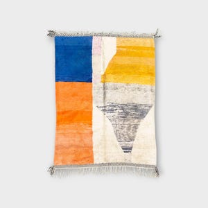 Custom Boujaad Rug: Colorful Handwoven Moroccan Wool Carpet