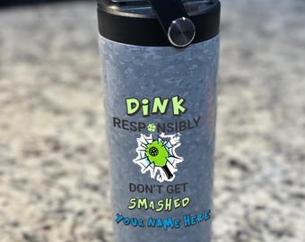 Pickleball Custom 20 or 30 oz sports tumbler with flip up straw