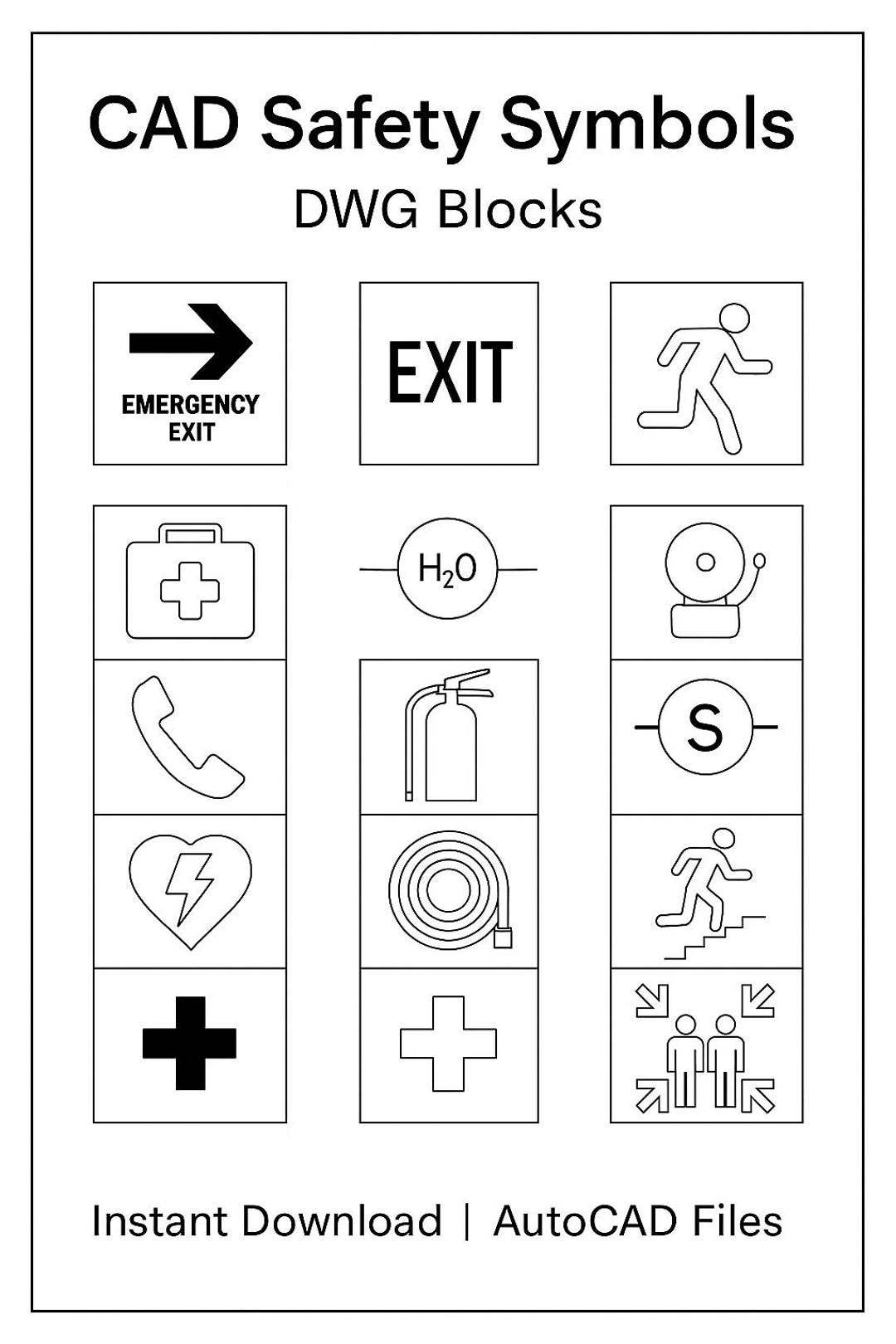 Ultimate DWG Block Bundle for Emergency Plans: Essential Safety Symbols ...