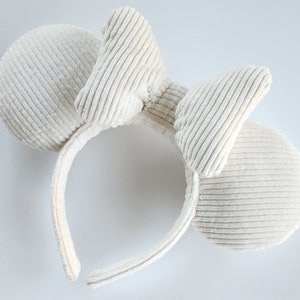 Soft Ivory Corduroy Mouse Ears | Off White Mouse Ears