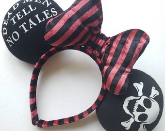 Pirate Glow In The Dark Velvet Mouse Ears