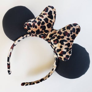 Leopard Print Velvet Mouse Ears | Animal Kingdom Mouse Ears | Animal Ears | Safari Mouse Ears