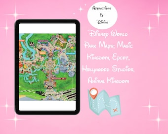 Mapas de los parques de Disney World: Magic Kingdom, Epcot, Hollywood Studios, Animal Kingdom / (Descarga digital)