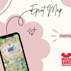 Folleto del mapa del parque Epcot 2025, escaneo del mapa del parque, atracciones, restaurantes, fuegos artificiales, requisitos de altura, Guardianes de la Galaxia, Ratatouille
