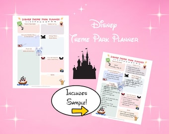 Disney World Theme Park Planner Printable PDF| WDW Itinerary Planner
