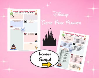 Disney World Freizeitpark Planer Druckbare & bearbeitbare PDF | WBW Reiseplaner