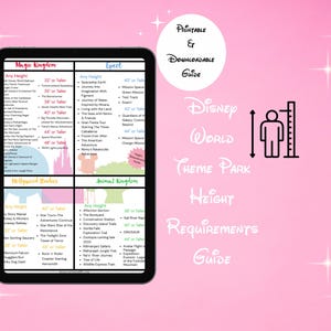 Disney Height Requirements Guide! Disney World.Keep this Guide handy to know which Attractions each person can ride! Includes all 4 Parks!