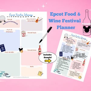Epcot Food and Wine Festival Planner | Disney World Parks PDF | World Showcase Itinerary | Drink Around The World | Digital Download