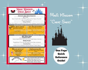Magic Kingdom Itinerary Cheat Sheet | WDW Disney World Planner PDF | Instant Download Printable Vacation Schedule