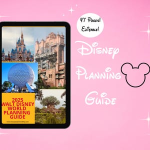 Disney World Vacation Planner, WDW Itinerary Guide, Disneyworld Itinerary, Travel Editable Template Printables, Tablet, Disney Dining Resort