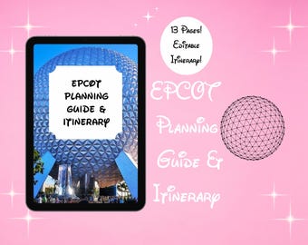 Disney Vacation Planner Epcot! WDW Travel Itinerary Template, Travel Planner Tablet, Travel Vacation Checklist, Disney World Itinerary 2025