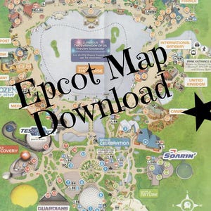 Mappa del Parco Epcot / AGGIORNATA 2026 / Attrazioni WDW in PDF / Ristoranti Disney (Download digitale immediato)