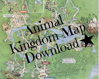 Animal Kingdom Park Map | NEWEST 2026 | WDW Attractions PDF | Disney Dining (Digital Download)