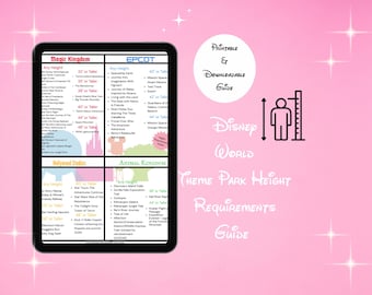 Disney World Höhenanforderungen Handbuch 2026 | "Ride-Maßtabelle für alle 4 Parks | Magic Kingdom, Epcot, Hollywood Studios, Tierreich