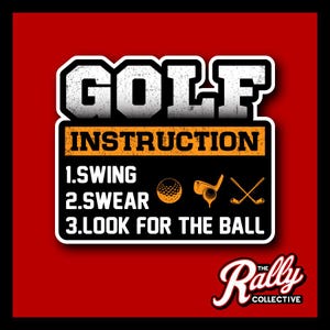 Golf Instruction Decal | Perfect Sticker for Car, Laptop, Tumbler | Sports Fan Gift | Durable Outdoor Vinyl
