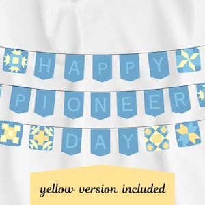 Pioneer Day Bunting Banner for Party  Decor Printable LDS Trek Latter-day Saint Primary