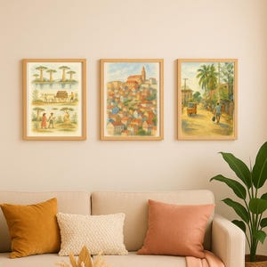 Pôsteres de Madagascar em aquarela – Conjunto de 3 cenas ilustradas para download (formatos A3 e A4)
