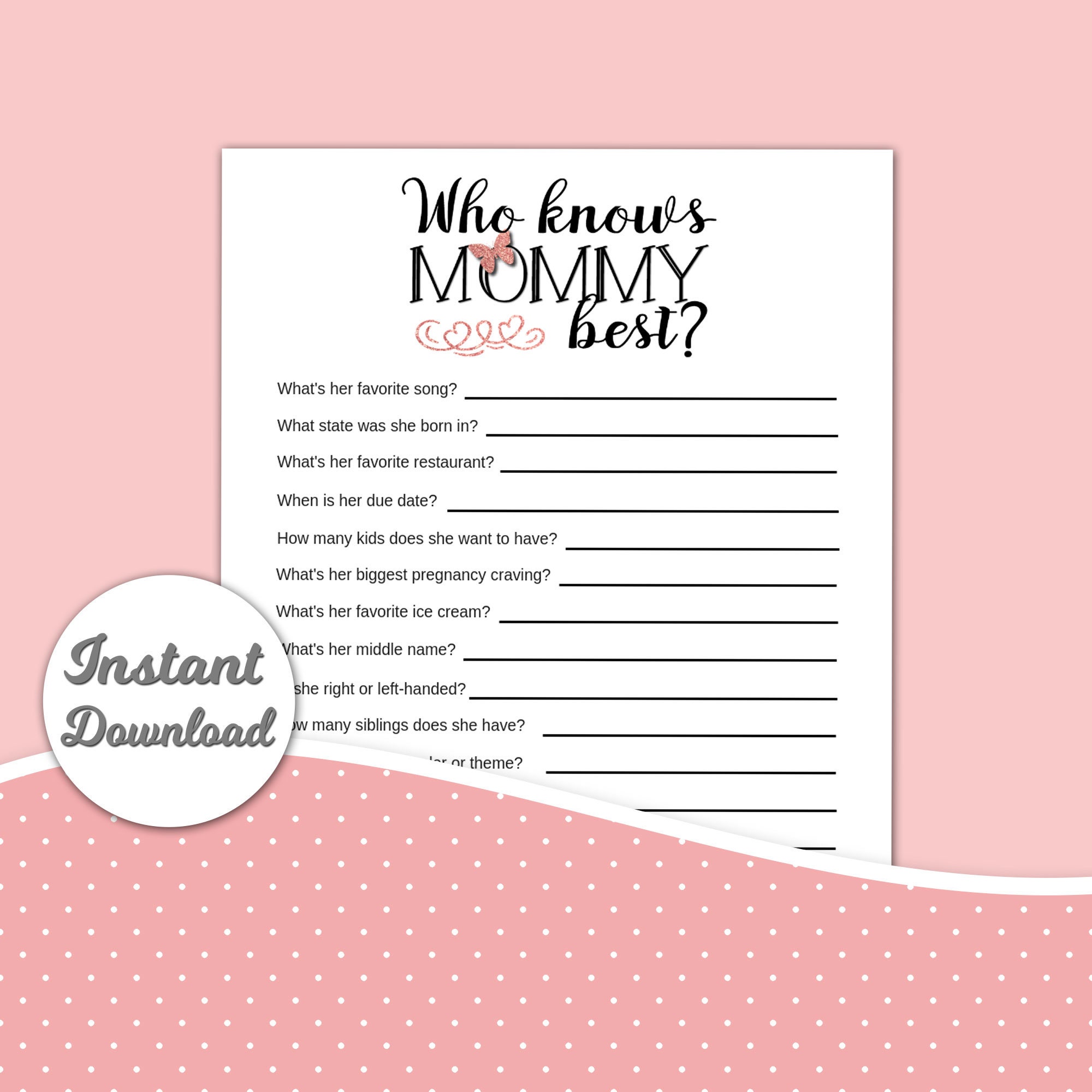 Baby Shower Games Printable Girl Fun Baby Shower Game - Etsy