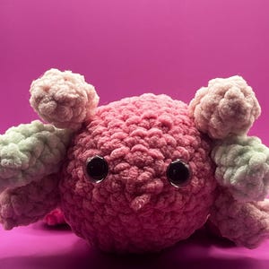 Handmade crochet axolotl plush