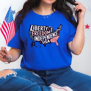 Comfort Colors® Amerika Karte T-Shirt, Retro USA Shirt, 4