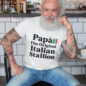 Proud Italian Papa Shirt, Father&#39;s Day Gift, Italian Heritage Tee, Casual Wear, Unisex Short Sleeve Tee