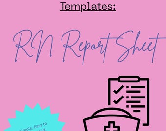 Modèle de rapport Med-Surg Telemetry RN : organisateur d'infirmières (téléchargement numérique)