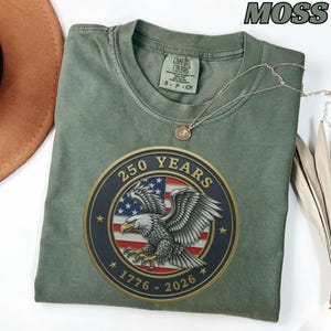 250 år 1776–2026 Örnskjorta, Patriotisk t-shirt med amerikansk flagga, T-shirt för amerikanskt 250-årsjubileum, Frihetstopp i tvåhundraårsjubileumsstil, Örnskjorta