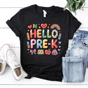 Hallo pre-K shirt terug naar school T-shirt voor meisjes schattig voorschoolse T-shirt prek eerste dag outfit leraar student kleuterschool top