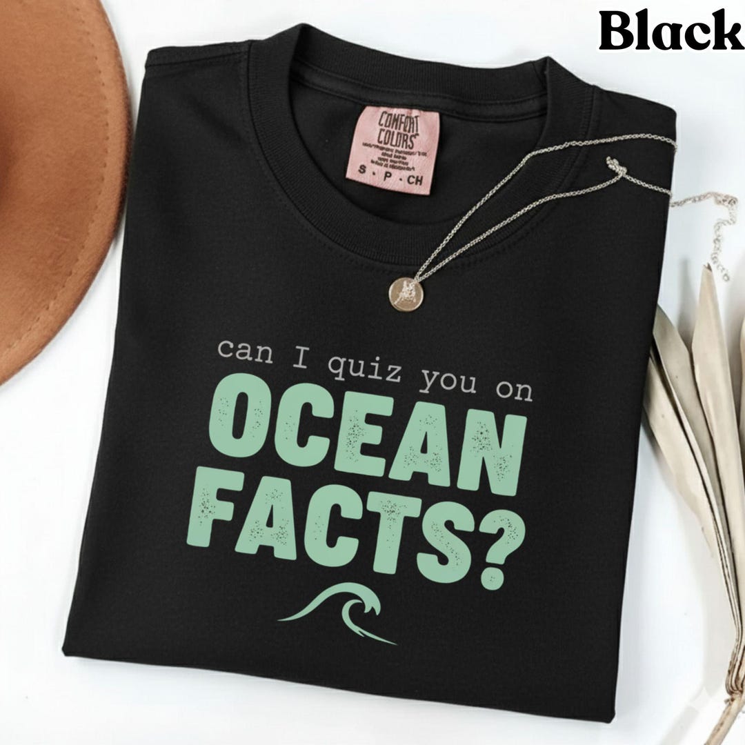Trivia Shirts Can I Quiz You on Ocean Facts Shirt, Funny Marine Biology Gift, Ocean ...