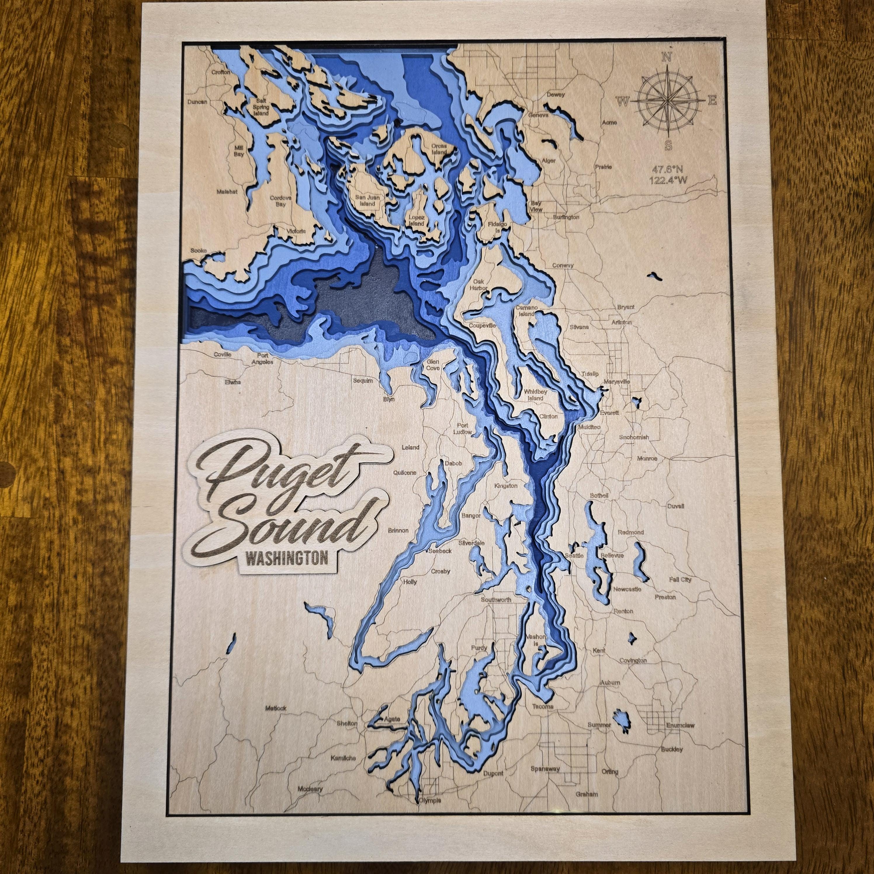 Pnw Rocks Map Laser Cut Layered PNW Map - Etsy