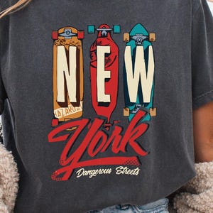NYC Skater T-Shirt: Comfort Colors Vintage Graffiti Tee