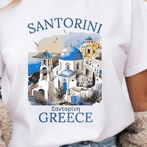 Santorini Greece Comfort Colors T-Shirt: Greek Island Travel Souvenir