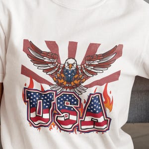 Distressed USA Bald Eagle Comfort Colors T-Shirt: Patriotic 4th of July Tee