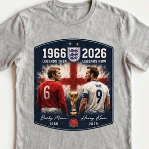 England 1966 2026 World Cup Legacy T-Shirt , Football Trophy Players, 1966 2026 Football Shirt, England Fan Shirt