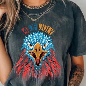 Funny USA Eagle 4th of July Shirt: Comfort Colors Patriotic Tee
