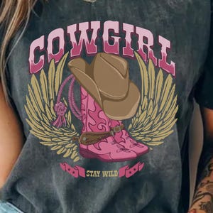 Cowgirl stay wild Shirt Comfort Colors Tee | Cowgirl Western Bachelorette Shirt | Country Concert Outfit, Pink Rodeo Party Shirt Girls Night