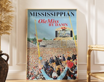 Ole Miss Football Upset Newspaper Print – 2014 Victory Wall Art